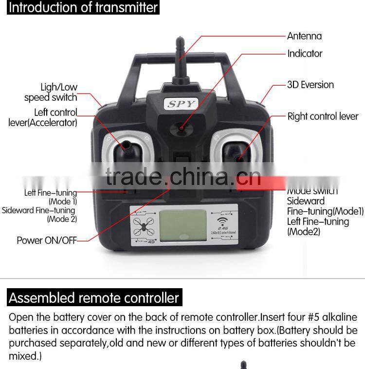 High Quality 4CH 2.4G 6 Axis rc headless LED light professional drone with 2 MP camera and 4G SD Card