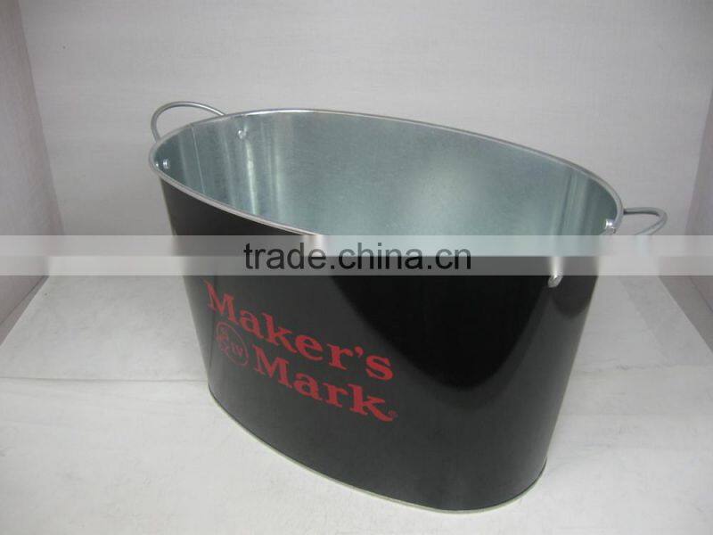 CCGB-G115 New Available 10L oval Metal ice bucket, beer bucket with both handle