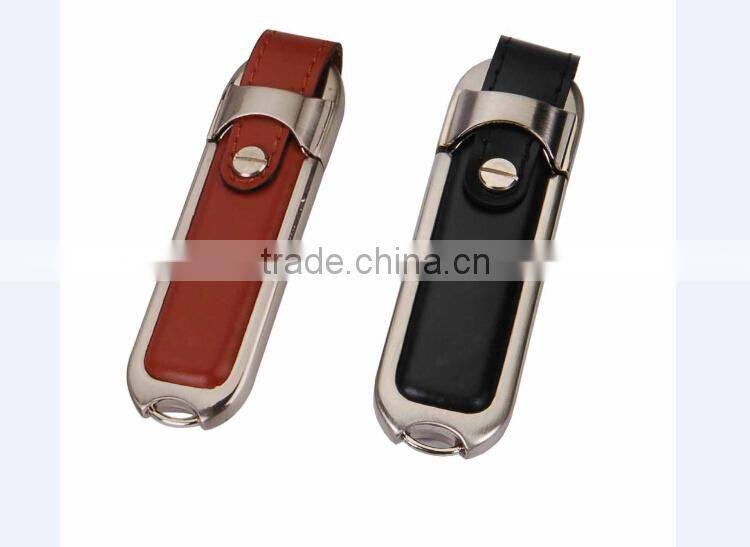 G&J 2014 fashion 16gb black leather usb flash drive