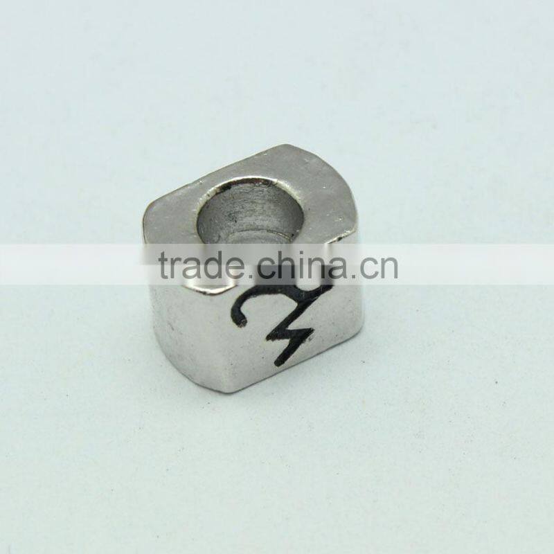 Wholesale Zinc Alloy Archaized Pdora Square Shape Anti-silver Slide Beads