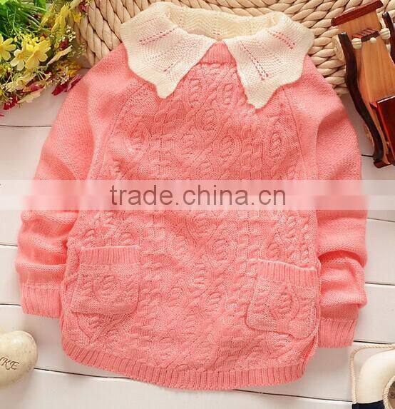 2014Korean Style Princess Lace Design Girls Sweater All Match Children Cardigan