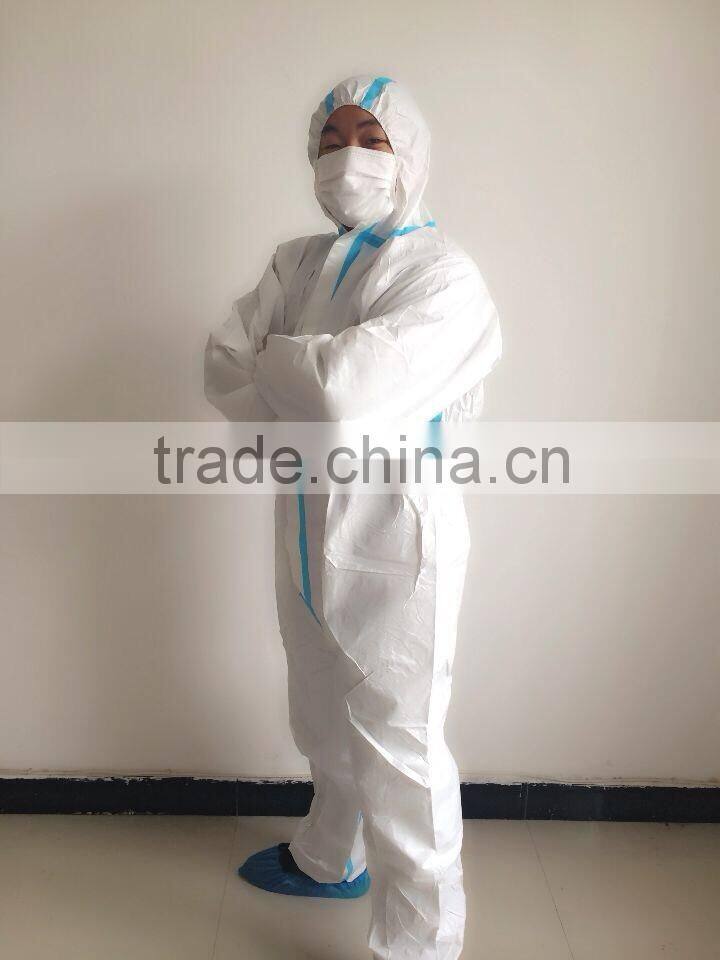 DISPOSABLE COVERALL ZIP/HOOD WHITE ELAST
