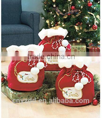 Santa's Large Fabric Christmas Gift Bags 30cm High/New Arrival Christmas Gifts Bag