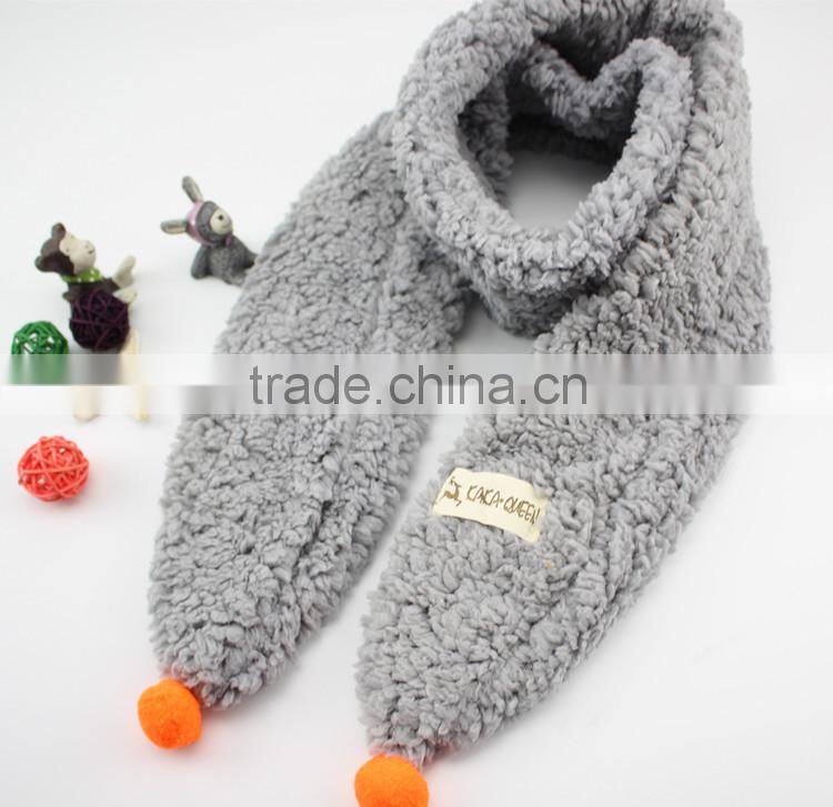 High Quality Warm CamoFleece Pom Pom Ball Tassel Style Fashion Baby Girl Scarf