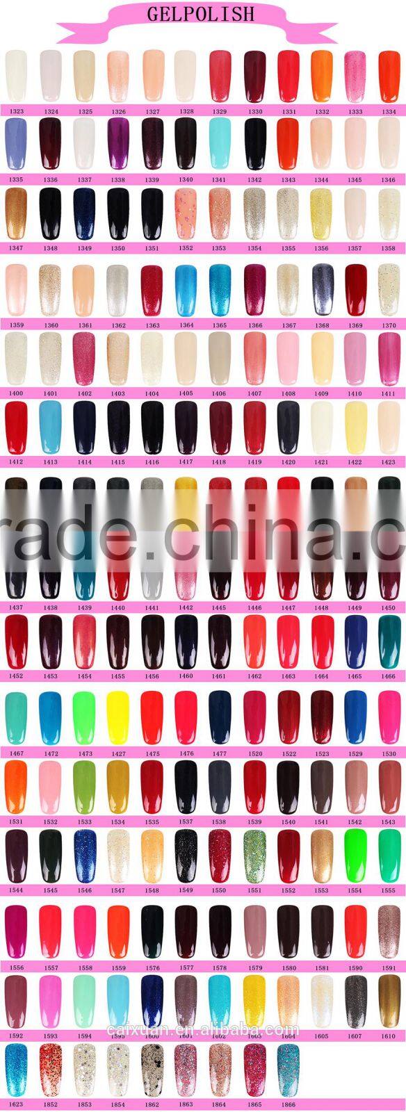 2015 popular colors easy soak off uv/led 177 organic color nail gelpolish can OEM with free samples