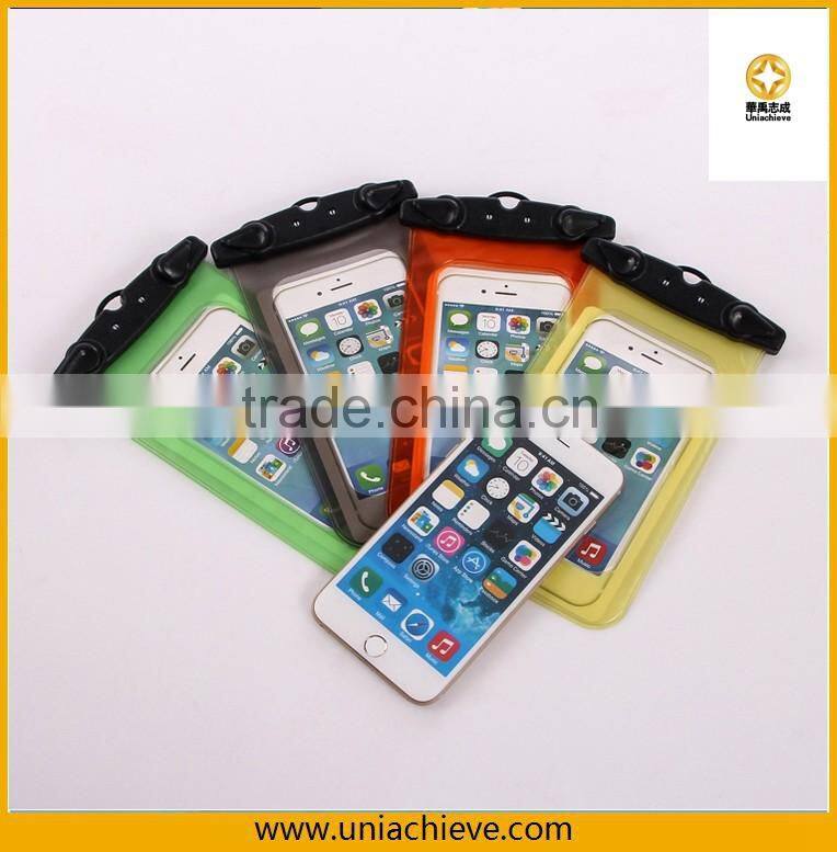 Case for iPhone 6/6 plus Fashion Summer Mobile Phone PVC Waterproof Bag With waist belt and lanyard yellow