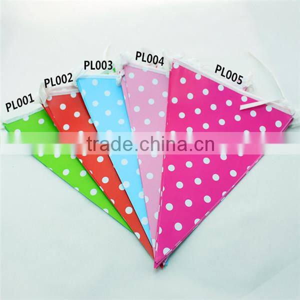 3 Meters Happy Birthday Banner with 12pcs Paper Flag Hanging Decoration