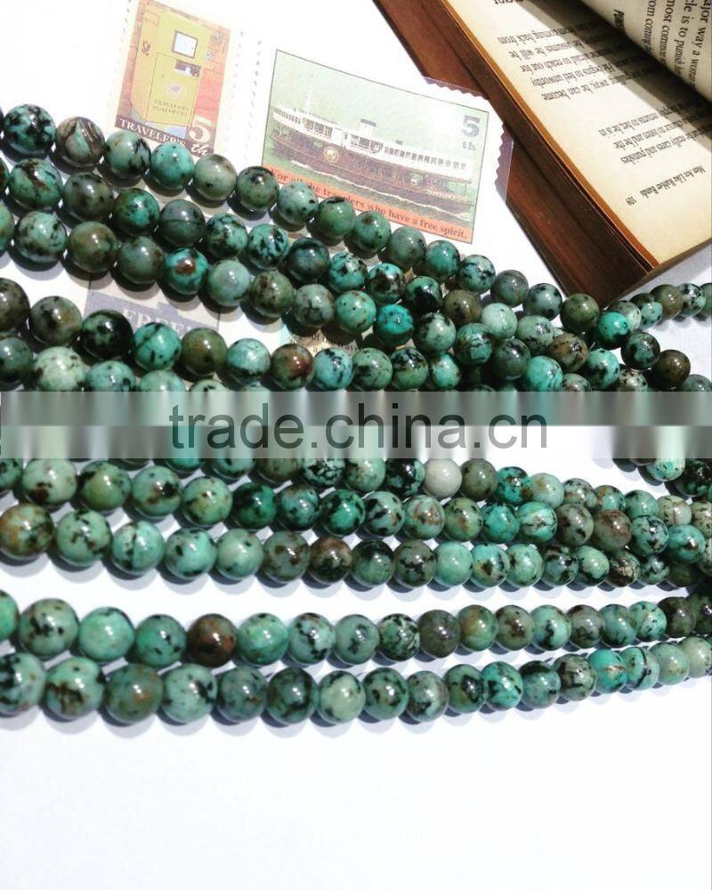 Precious Stone African Turquoise Round Beads 4-12mm Natural Gemstone Loose Beads for Necklace Making