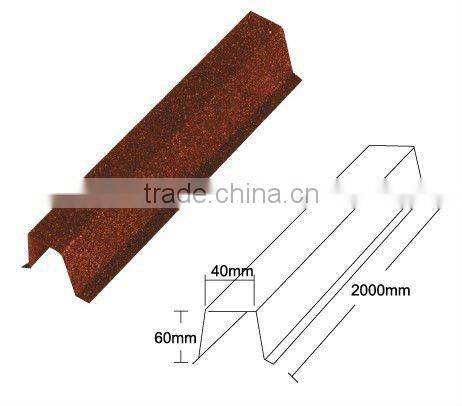 Gaoyao stone coated metal roof tile accessories ridge hip