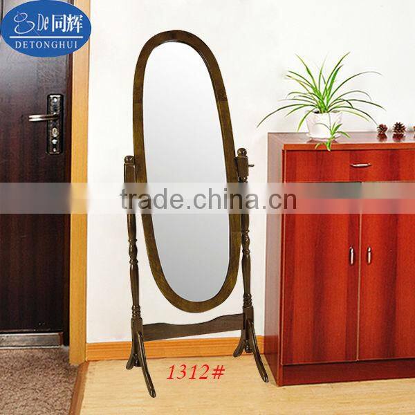 2013 Home antique wooden floor standing mirror ( 1313#)