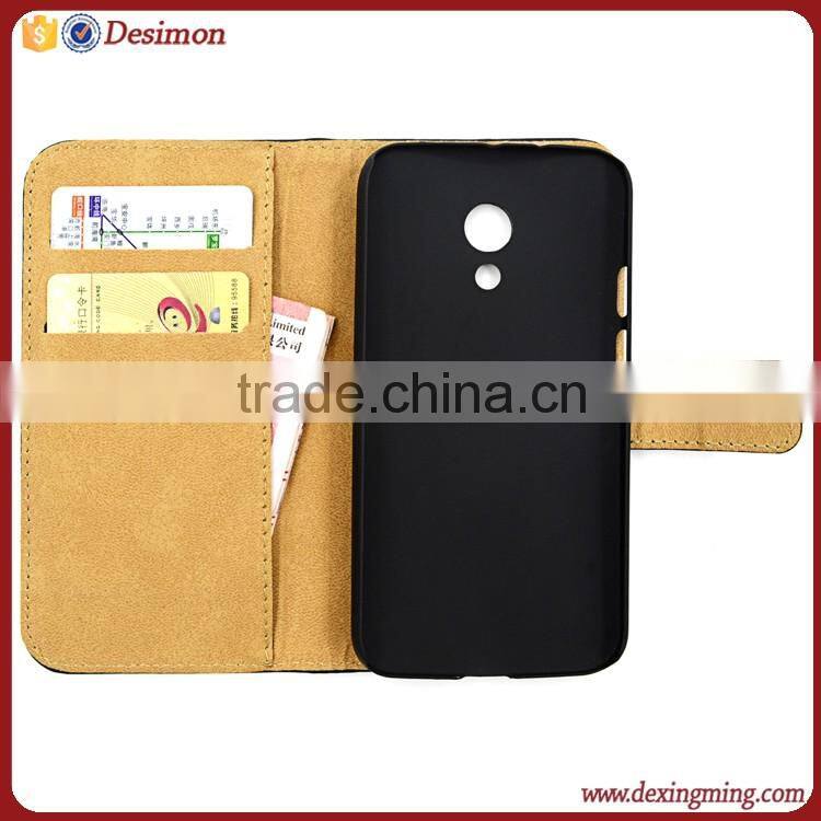 New back cover case for moto g2 , Leather wallet case for moto g2 flip cover