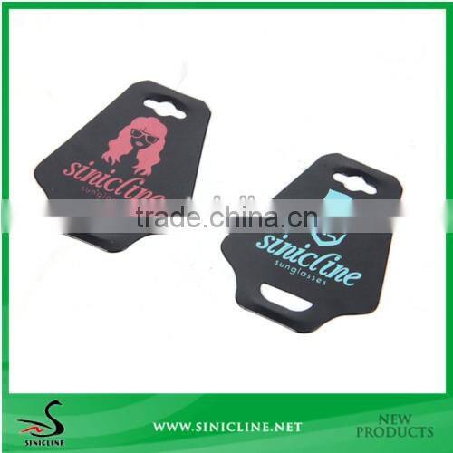 Sinicline useful black paper sunglasses hanger with logo printed
