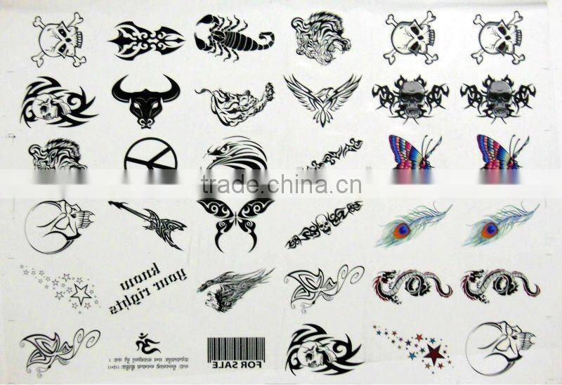 promotional tattoo stencil sticker , body temporary tattoo sticker