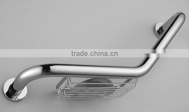 Bathroom Grab Bar with Soap shelves Bathroom Grab Bar Support, Shower Grab Bar Handle, chrome