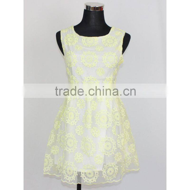 New Fashion Sleeveless Women Fashion Lace Dress Girls' Dress
