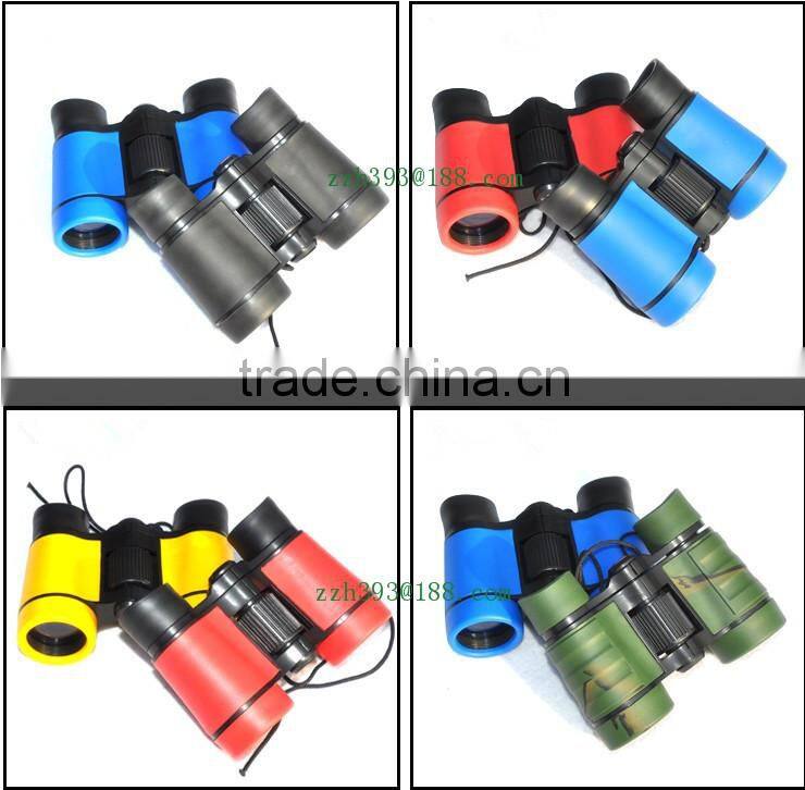 Environmental color toy binoculars , children binoculars ,kids plastic gift binoculars Environmental rubber toy telescope 4X30
