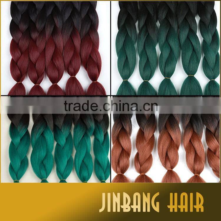 New Premium Hot Selling Best Quality 100g 24inch High Temperature Synthetic Ombre Jumbo Braid