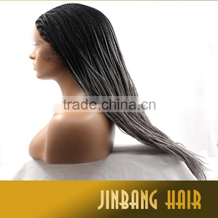 2016 wholesales new products heat resistant straight braiding synthetic lace front wig