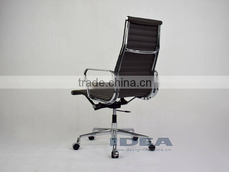 Replica EA119 Charles High Back Office Chair - Dark Grey Color Genuine Leather