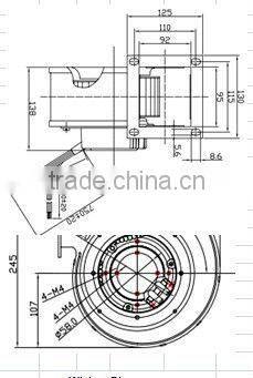 PSC EC Centrifugal Blower Industrial Blower 245x218x138mm
