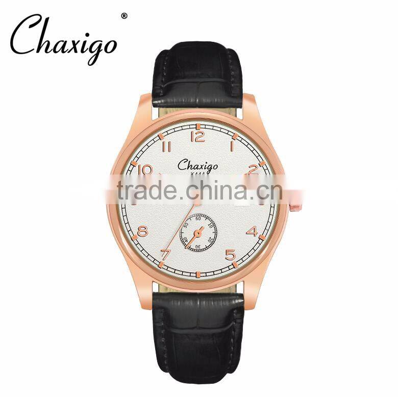 2016 watch water resist 5 bar rose gold case quality leather watches