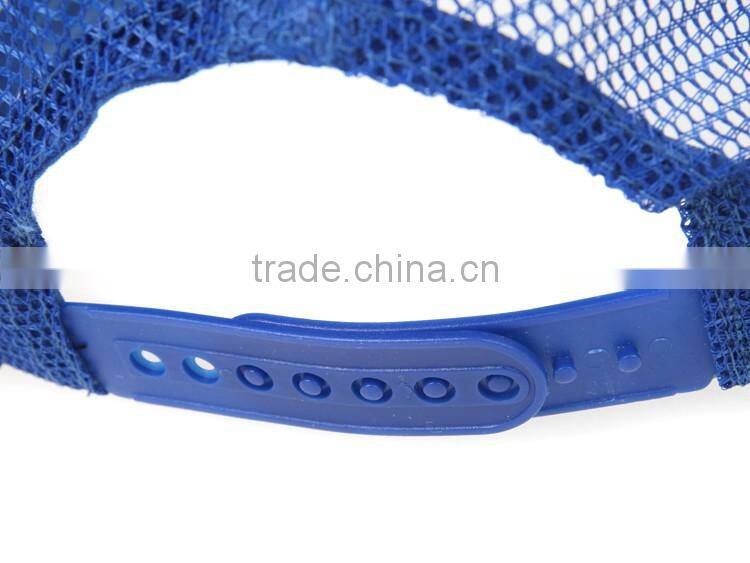 5panel blue scream print mesh hat curved brim trucker caps