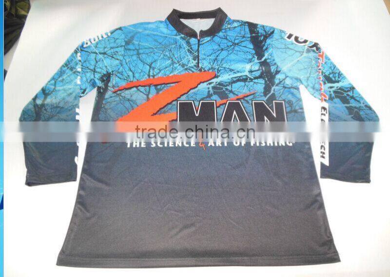 Breathable fishing shirts , wholesale fishing jersey custom