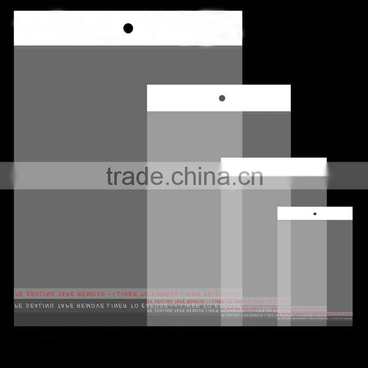 YASON bopp plastic header card bag customized cpp header a4 package bag opp header bag