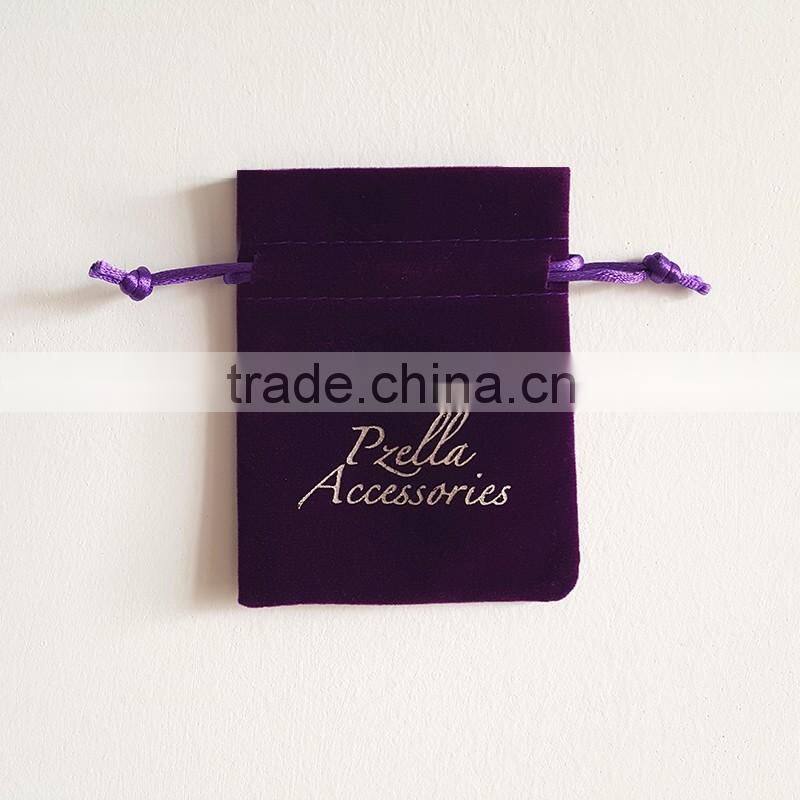 velvet pouch drawstring bag logo