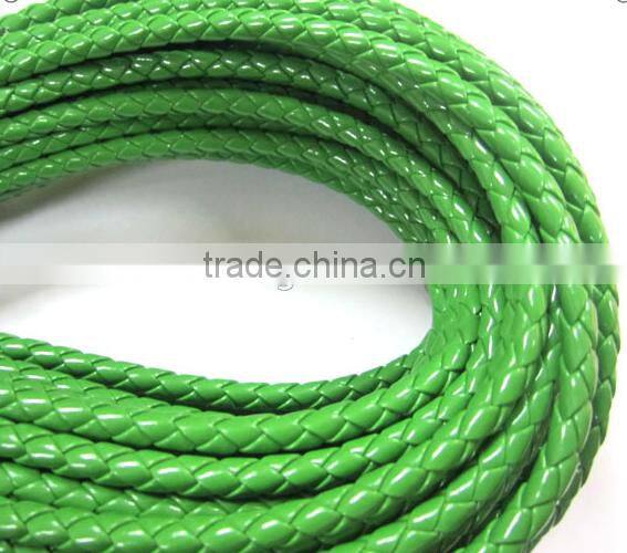 OEM welcome popular round braid PU/genuine leather cords for jewelry making