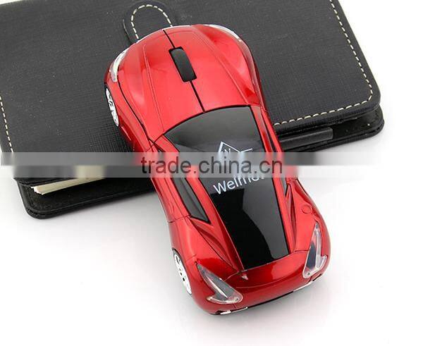 mini wireless car mouse with blue headlight