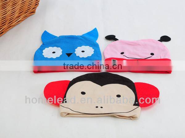 very cute 100% cotton knitted monkey plush baby cap