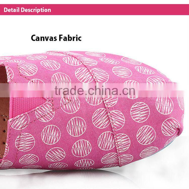 comfort and breathable sneaker slip on rubber sole lady canvas shoes
