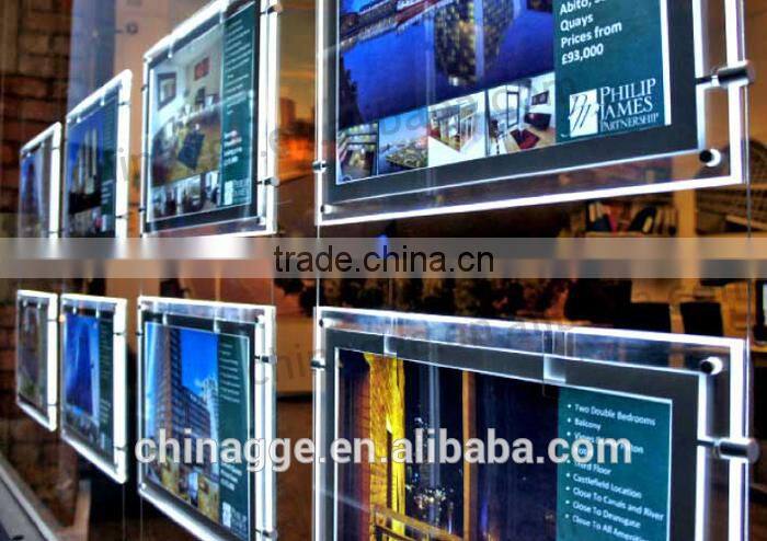 Acrylic real estate agent window led display light box for advertising