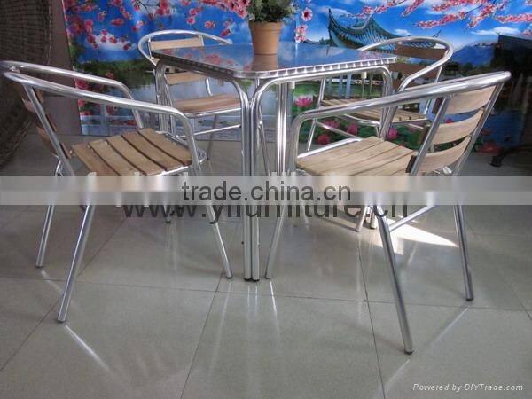 aluminum wooden bar chairs YC049