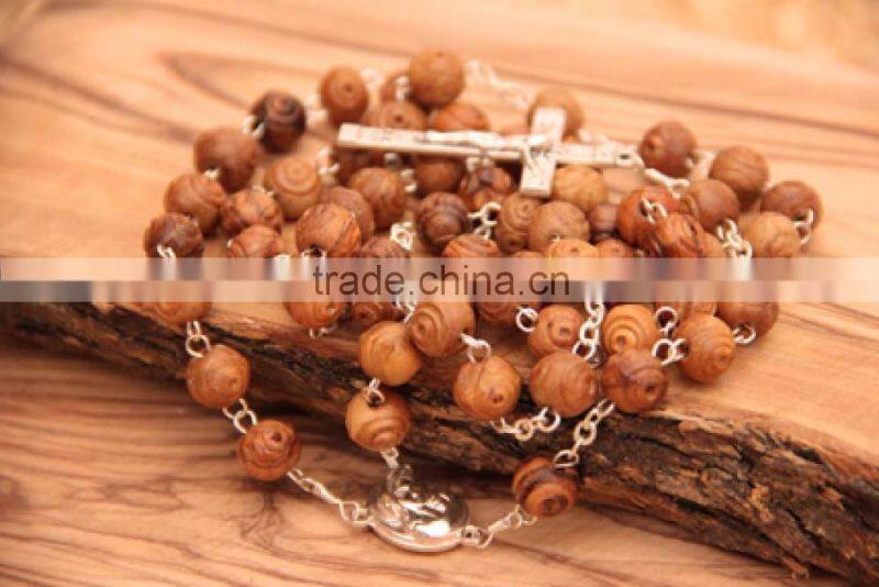 Olive Wood Carved Beads Rosary