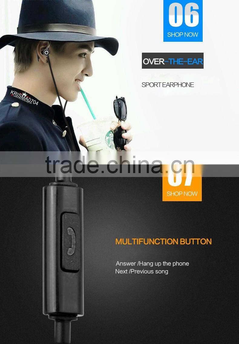 For Britain 3.5mm Connection Earhook with MIC Best Sport Metal Earphones Headset Headphones for Mobile phone