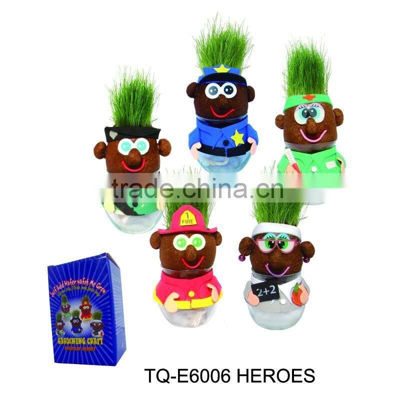 wholesale cheap handmade growing grass doll for home decoration
