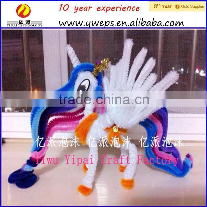 wholesale colourful folding chenille stems for diy, curly chenille stem