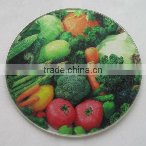 fruit pattern tempered glass cutting boards/chopping boards