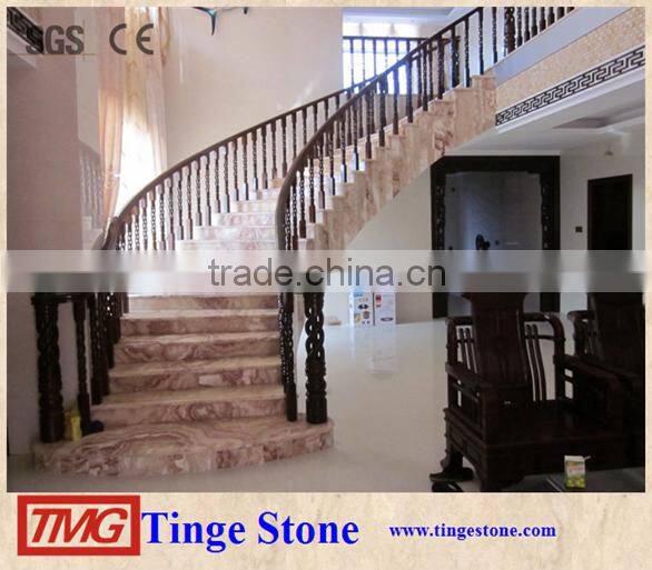 Purple color onyx marble stairs