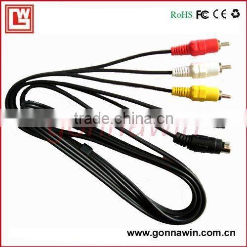 3.5mm Stereo cable/md4pin cable to 3RCA Cable
