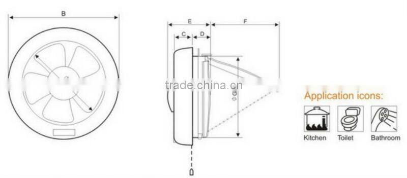 window round ventilation fan/kitchen exhaust fan /bathroom extractor fan