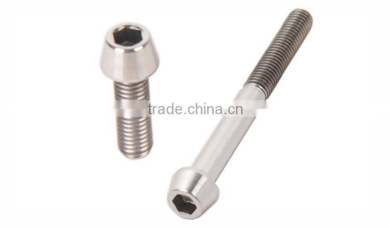 china supplier pure GR2 titanium hexagon head bolts/screw