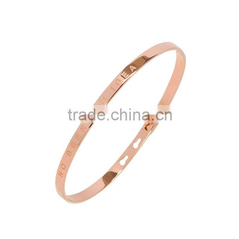 Memories Bangles with Customize Design Word 'NO BEER NO IDEA' with 4mm/7mm Width