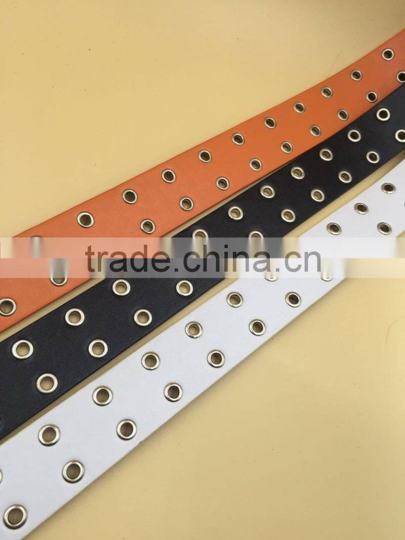 Factory hot sales metal belt with nickel eyelets and rivets for woman