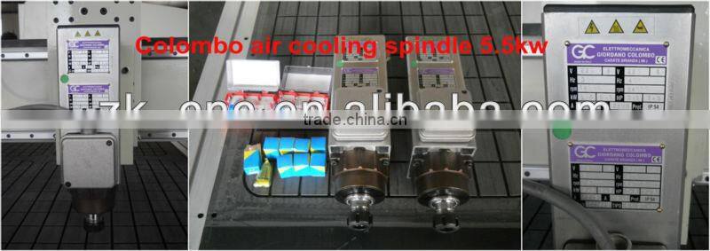 Wood CNC Engraving Machine With 2 GC Air Cooling Spindles/Dust Collector/DSP/Vacuum Table ZK-1325-2