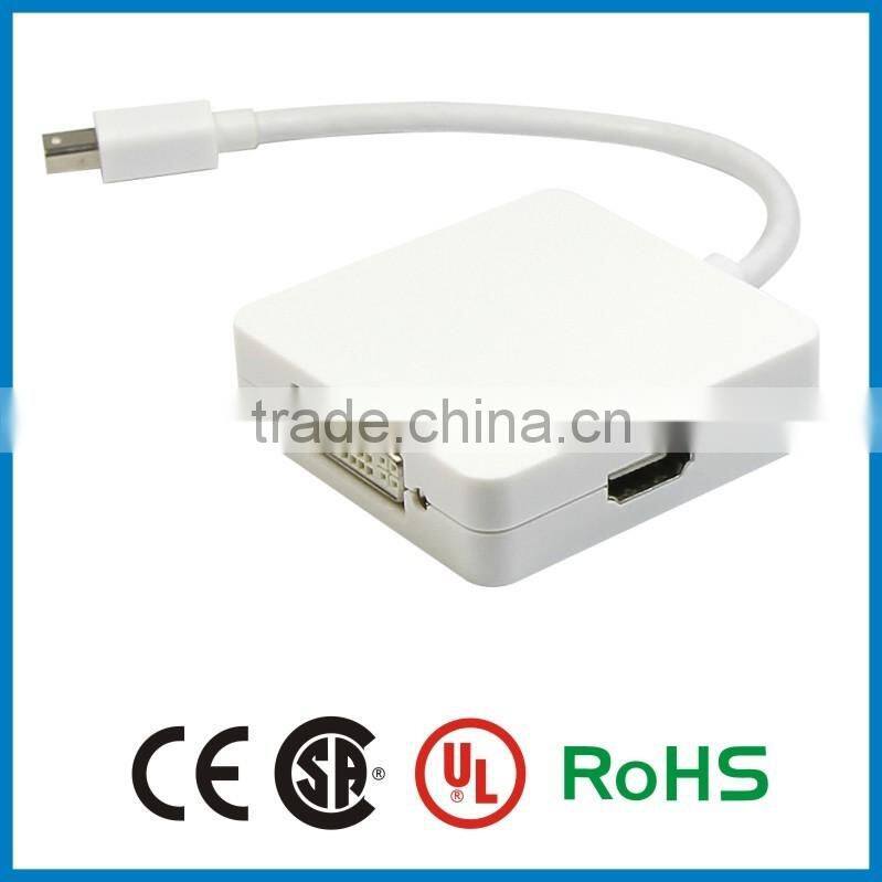 APBG high quality mini displayport male to hdmi dvi vga female mini dp displayport to hdmi dvi vga 3 in 1 for macbook