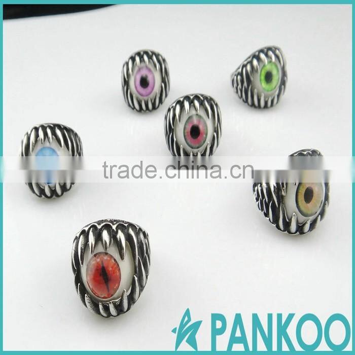 wholesale fashion eyes serise of silver and titanium and alloy classic retro punk ring