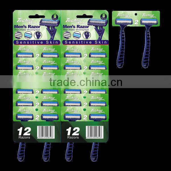Top selling triple stainless steel disposable Male shaver razor,Gilette